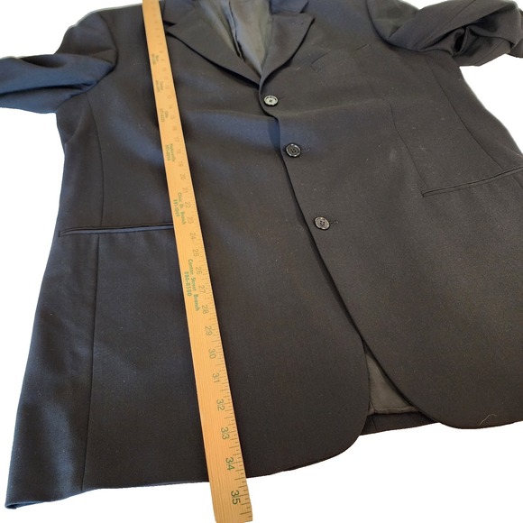 Hugo Boss Made In Turkey 100% Virgin Wool Black Suit Coat 46 L - Picture 7 of 11
